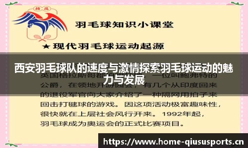 西安羽毛球队的速度与激情探索羽毛球运动的魅力与发展